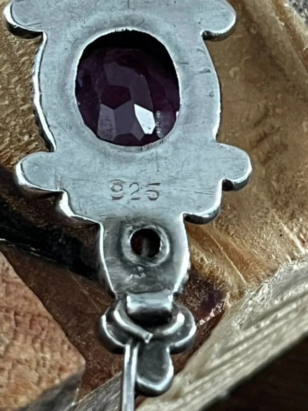 Vintage Sterling Silver Garnet Alexandrite Brooch Pin